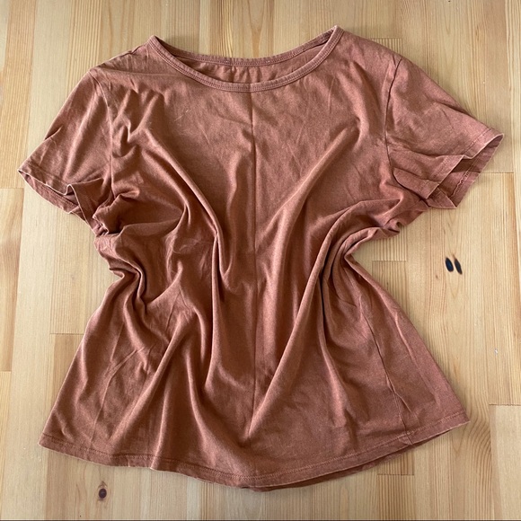 NWOT Anthropologie Burnt Orange Boyfriend Tee - Picture 4 of 10